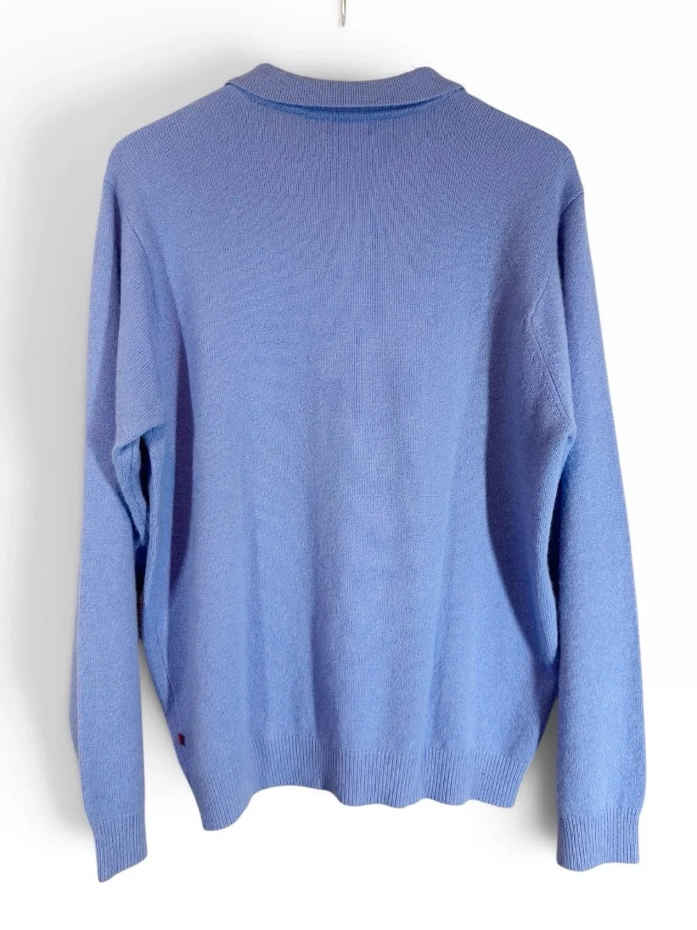 Vintage IZOD Men's Medium Blue Cashmere Polo Style Sweater